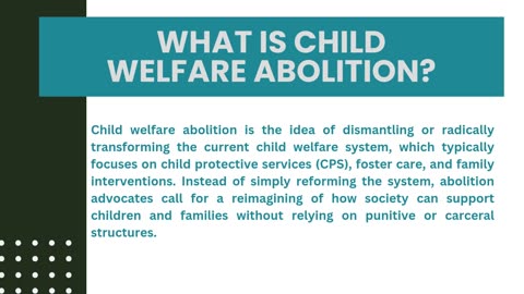 What is the concept of child welfare abolition?