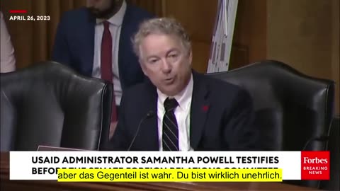 Rand Paul fragt Samantha Power: "Hat USAID die Coronavirus-Forschung in Wuhan China finanziert?"