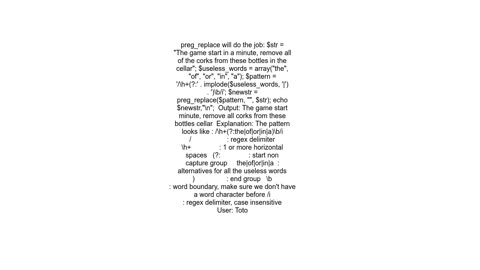 Remove whole blacklisted words from a string