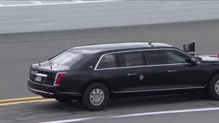 President Donald Trump takes a lap around Daytona International Speedway in ‘The Beast’