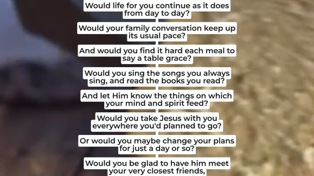 IF JESUS CAME TO YOUR HOUSE