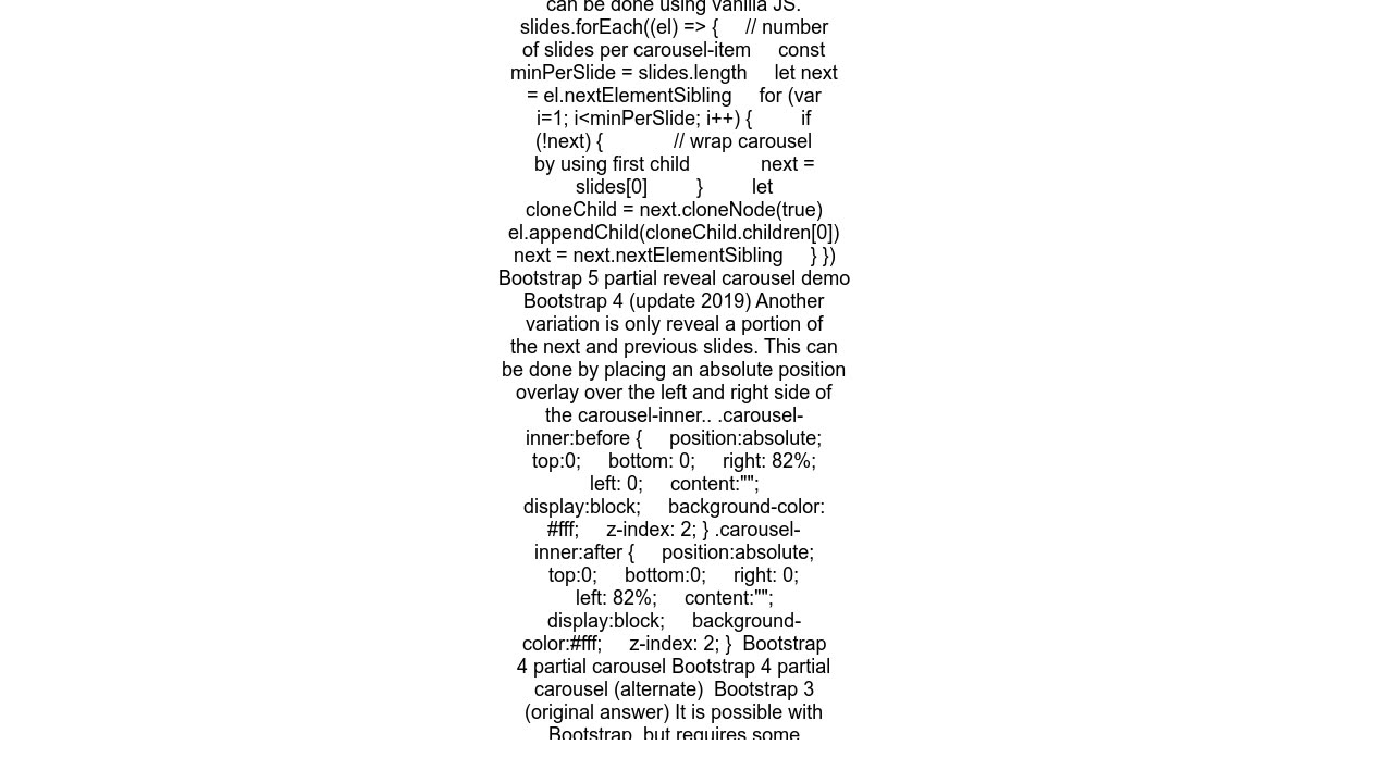 Bootstrap Carousel showing next and previous image