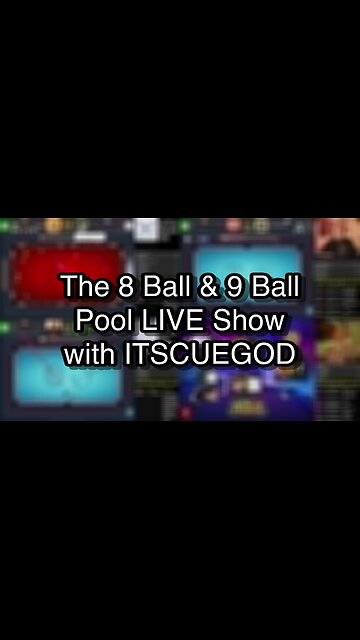 The 8 Ball & 9 Ball Pool LIVE Show with ITSCUEGOD