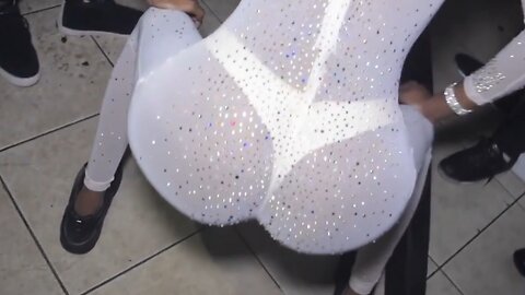 Transparent leggings with visible thong in public. See-through spandex. Sheer yoga pants. #43