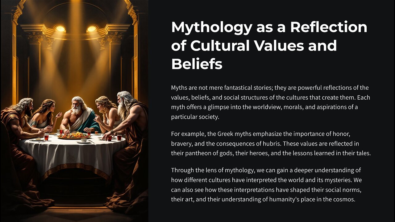 Mythology as Reflection of Cultural Values and Beliefs