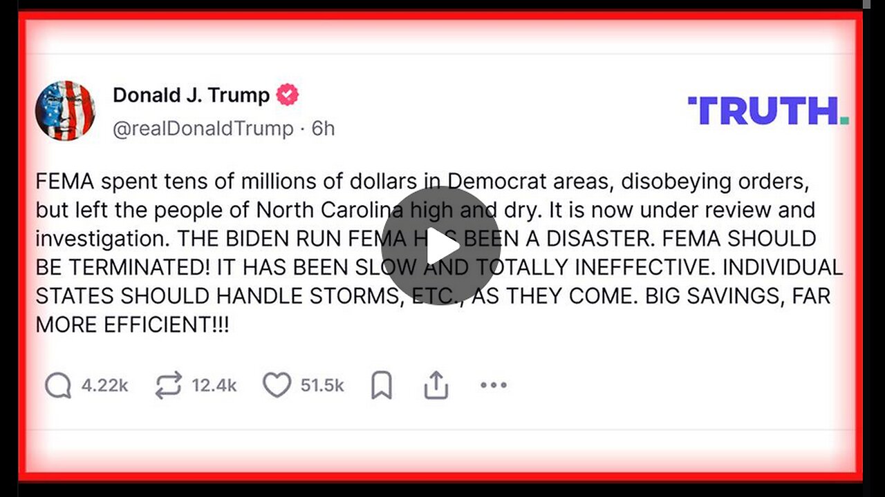 Trump Calls For FEMA to Be ‘TERMINATED’ After Official Sending $59 Million to hotel for illegals