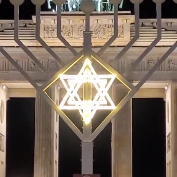 🇩🇪Berlin decorated the Brandenburg gate with Satanic Jewish Occult Decor