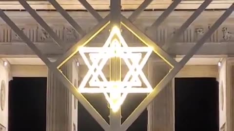 🇩🇪Berlin decorated the Brandenburg gate with Satanic Jewish Occult Decor