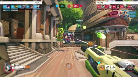 Overwatch 2 gameplay vs 2 top 500s 2 grandmasters 1 master my team was 3 masters 1 diamond and me