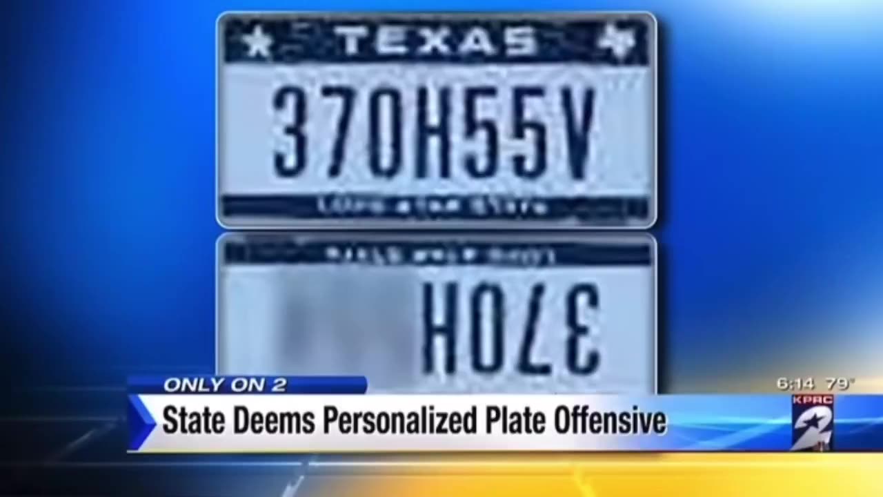 Houston man’s license plate is an offensive word when flipped upside down