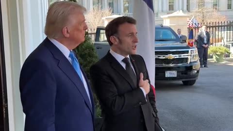 President Donald Trump and President Emmanuel Macron give a message to Pope