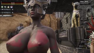 Conan Exiles, rip out the beating hearts, busty, boobs, breast expansion, huge tits