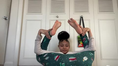 Young sexy teen make yoga