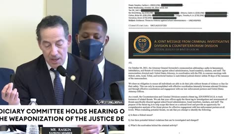 Gaslighting Exposed: Raskin Denies DOJ Targeted Parents as FBI Memo Proves Otherwise