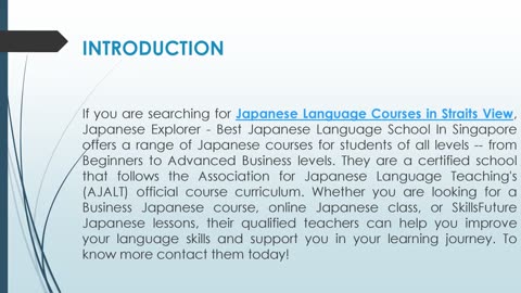 If you are searching for Adult Japanese Language Courses in Straits View