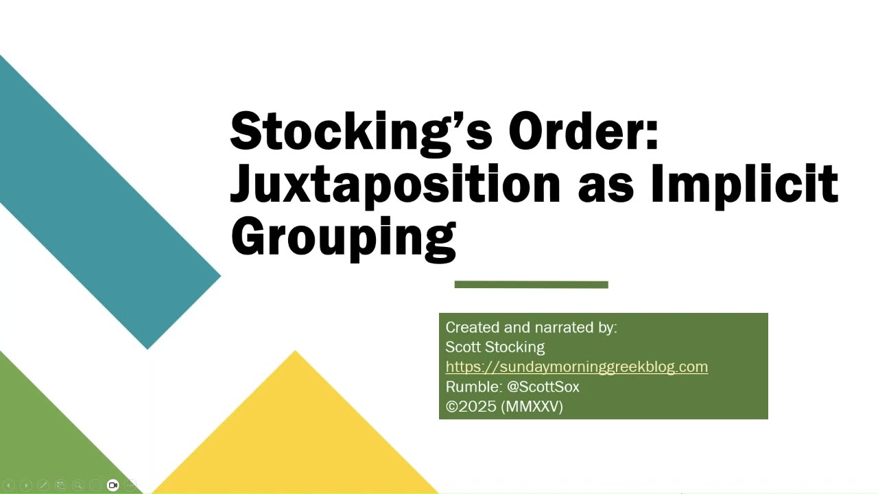 Stocking's Order: Juxtapositional Grouping Is Foundational