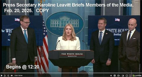 Press Secretary Karoline Leavitt Briefs Members of the Media, Feb. 20, 2025. COPY