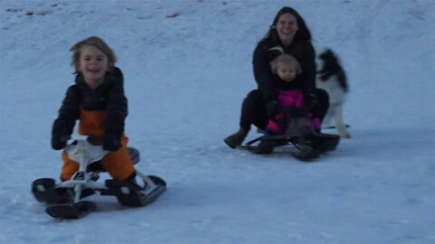 Leo Takes On The Snow: His First Solo Ride On A Gt Snow Racer!