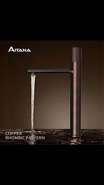 Brass black bathroom basin faucet diamond single handle design