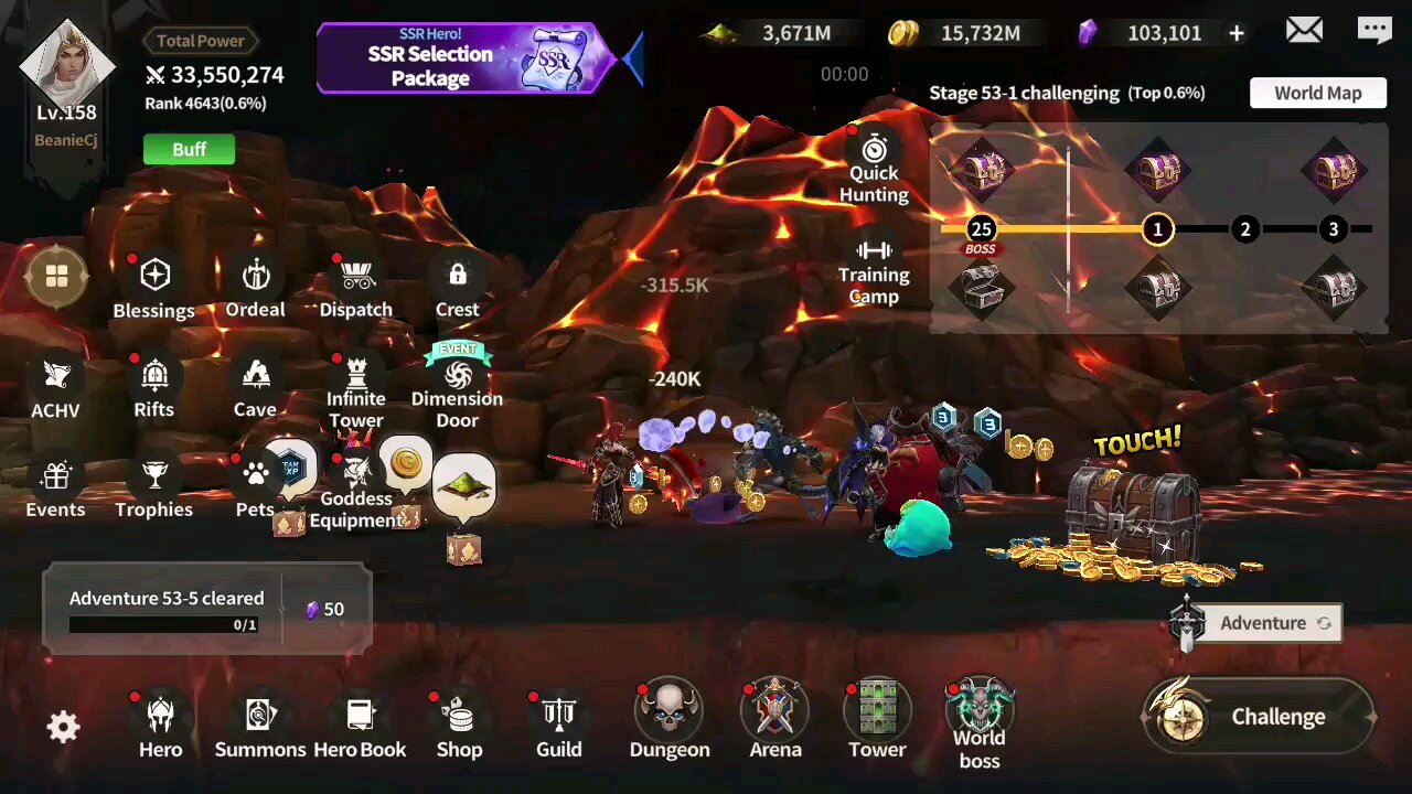 50,000 Crystal Hero Summon on Epic Fantasy Mobile