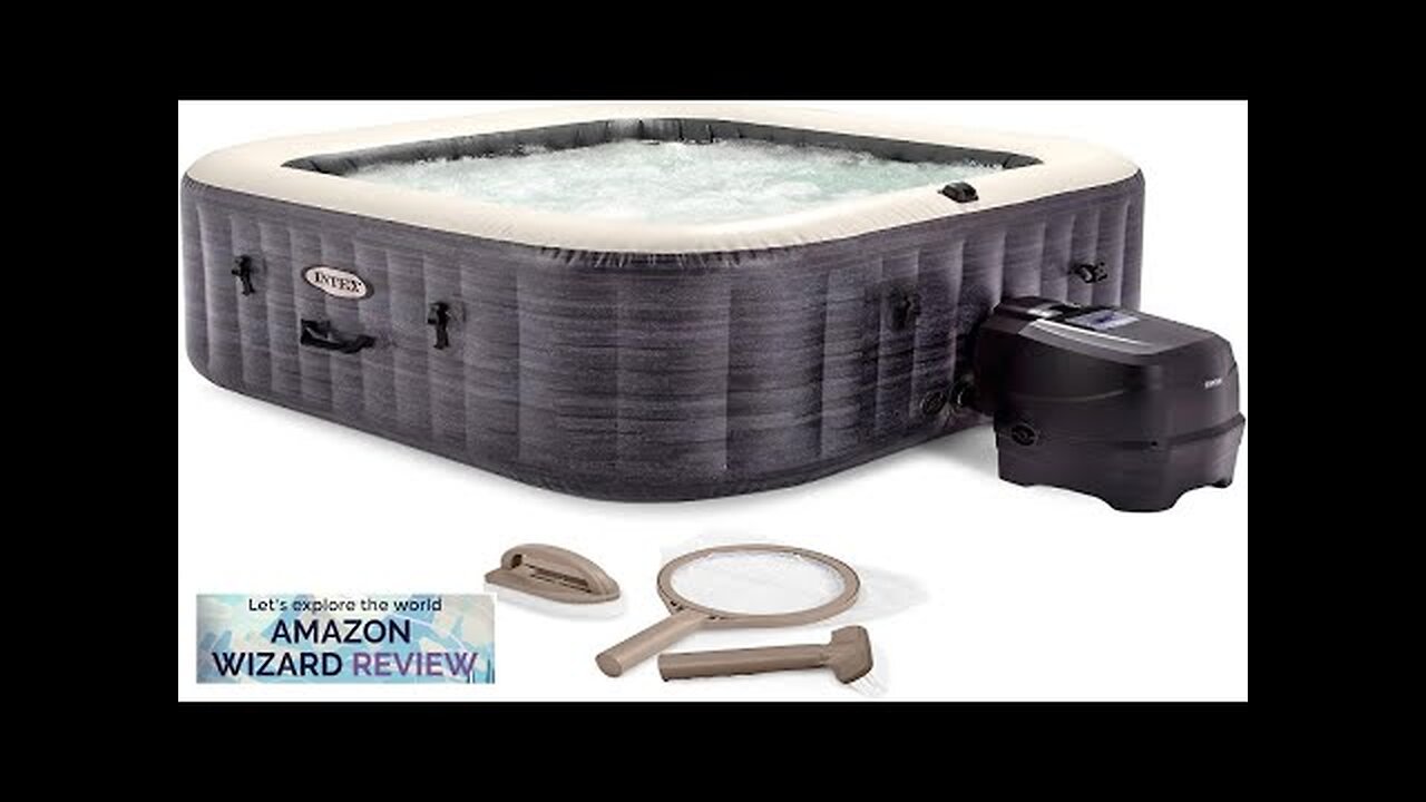 Intex PureSpa Plus Greystone Inflatable Square Outdoor Hot Tub Spa 83" x Review