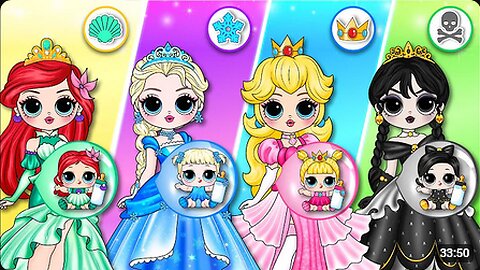 Elsa, Wednesday & Peach Become Princesses With Their Baby.mp4