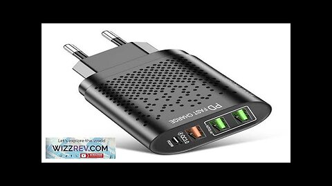 USLION 375-PD PD20W 4-Port USB PD Charger 3USB-A+USB-C PD QC3.0 Support AFC Review