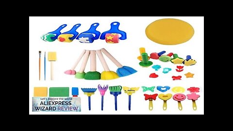 Children DIY Graffiti Sponge Brush Set Drawing Toys Broom Shaped Seal Sponge Review