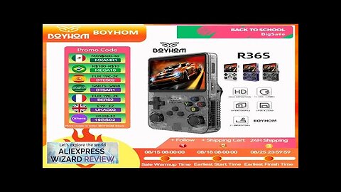 BOYHOM R36S Retro Handheld Video Game Console Linux System 3.5 Inch IPS Review