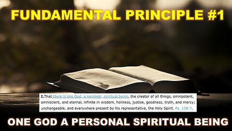 Lesson 2 - One God a Personal Spiritual Being