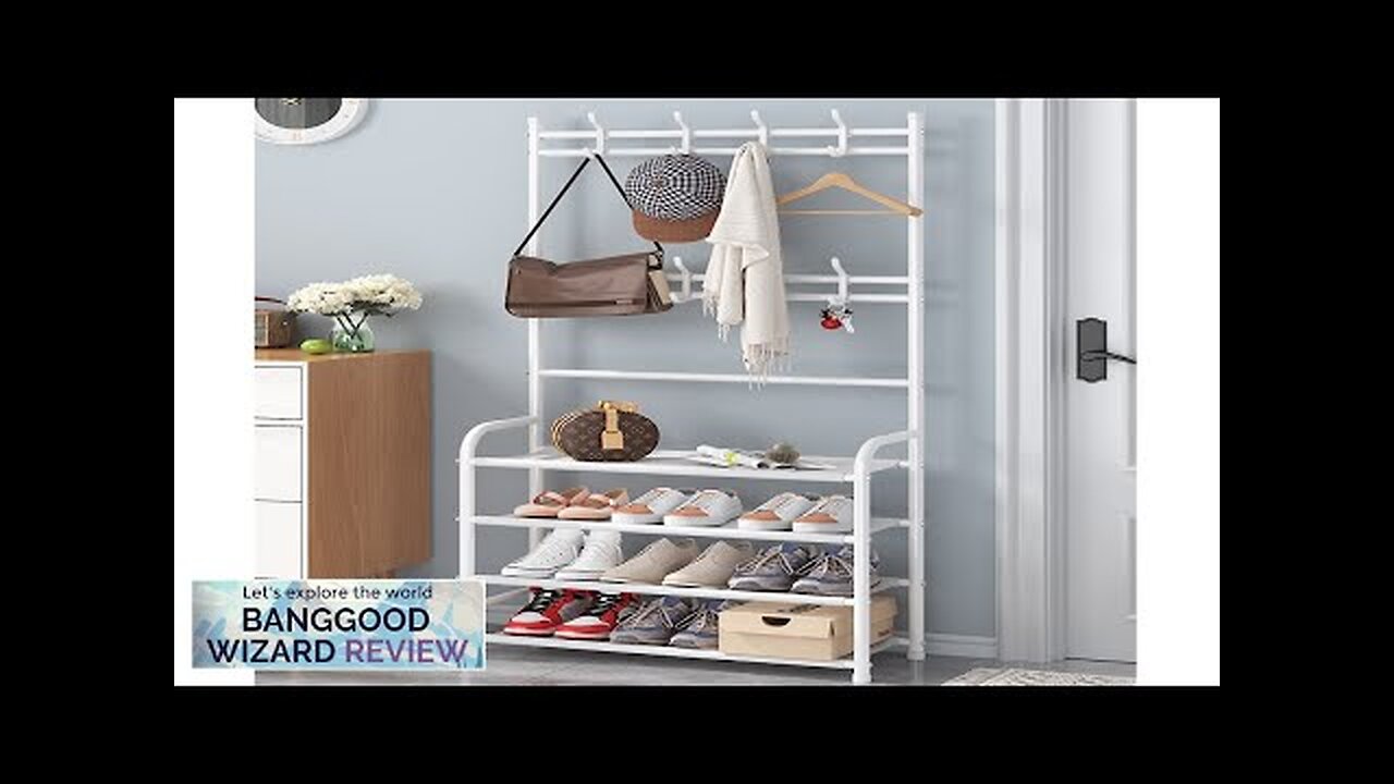 Clothes Storage Rack Floor Clothes Rack Shoes Rack Combination For Entryway Livingroom Review