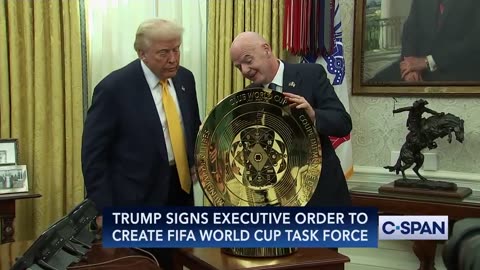 Trump Given Honor Of Debuting New Trophy For World's Biggest Sporting Event (VIDEO)