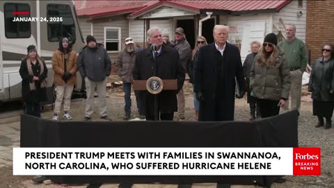 President Trump And Melania Meet With NC Families Who Suffered Hurricane Helene