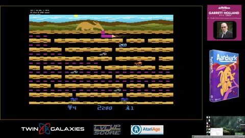 Atari 2600 EMU - Aardvark - Game Wild 1 - Hill 1 - 5 Lives - Extra at 20K - 74,830