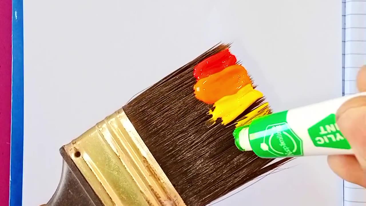 Draw rainbow with paint/painting
