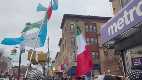 Marcha en defensa de migrantes en Nueva York.