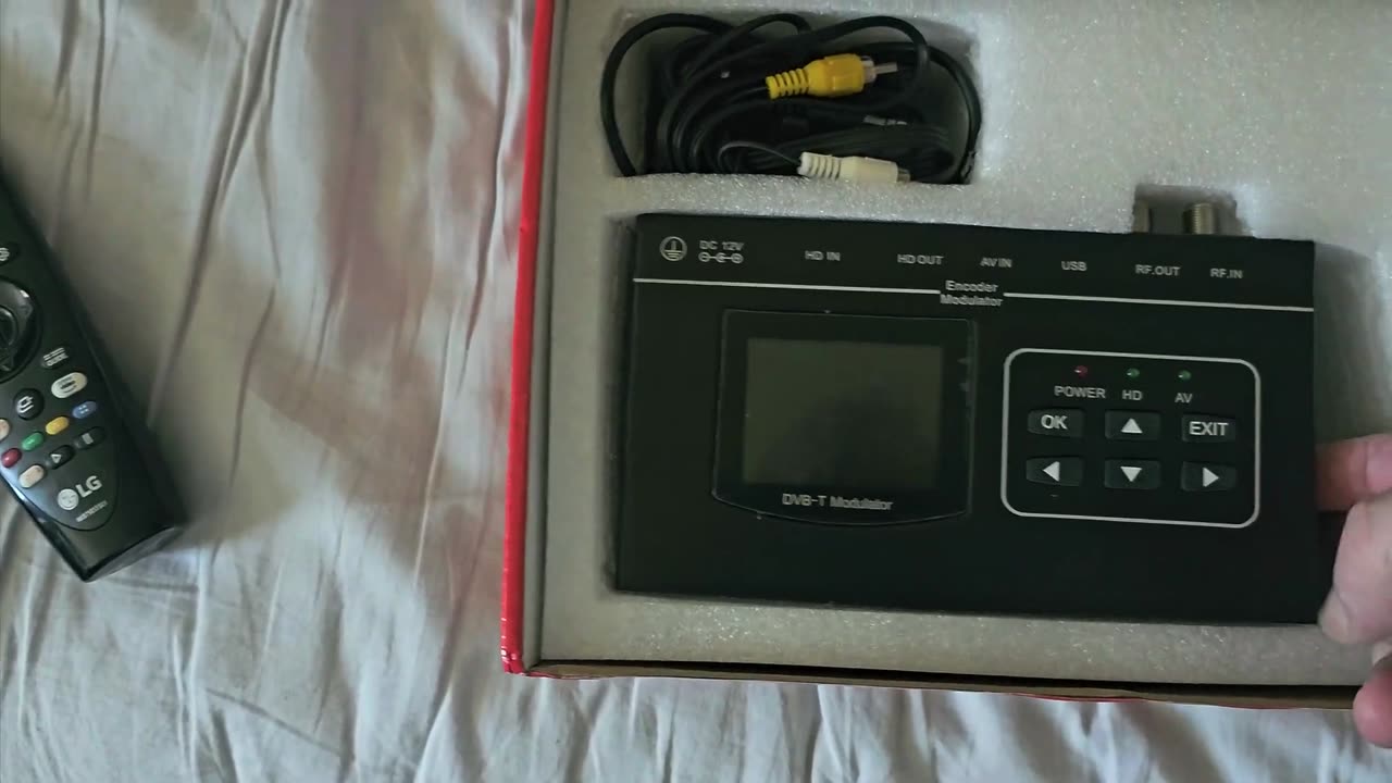 Unboxing Modulator DVB T HDMI to make another digital TV channel in the house from Aliexpress China