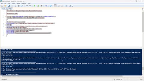 PowerShell Script to Find and List Files Larger Than a Particular Size