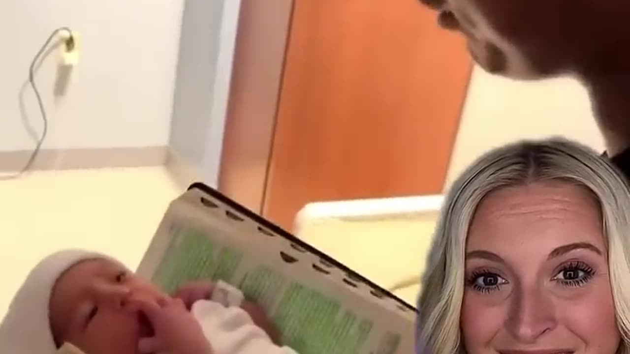 Dad Puts Baby in Bible