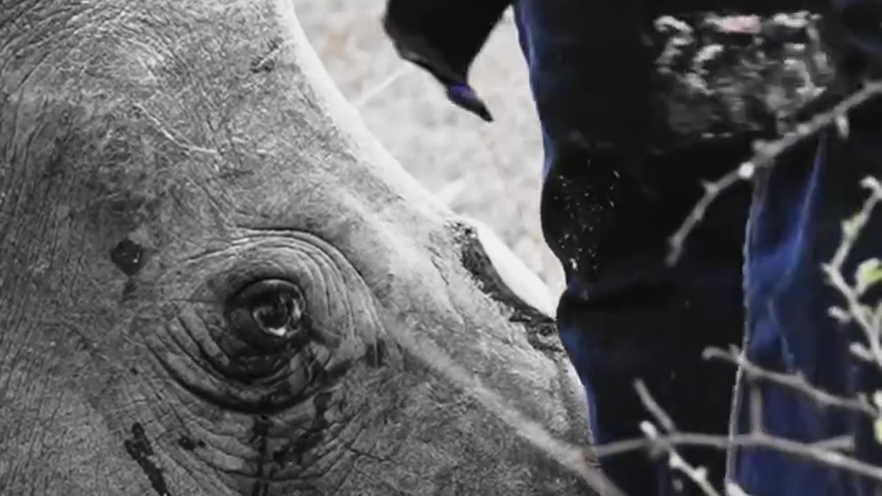 Removing a rhino's horn witch regrow within two years, to protect the animal from poachers