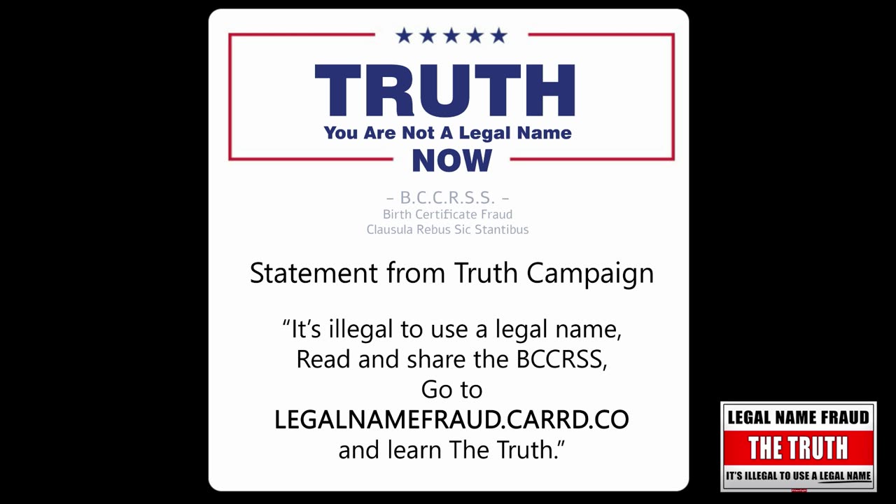 Trump Speaks The Truth About Legal Name Fraud