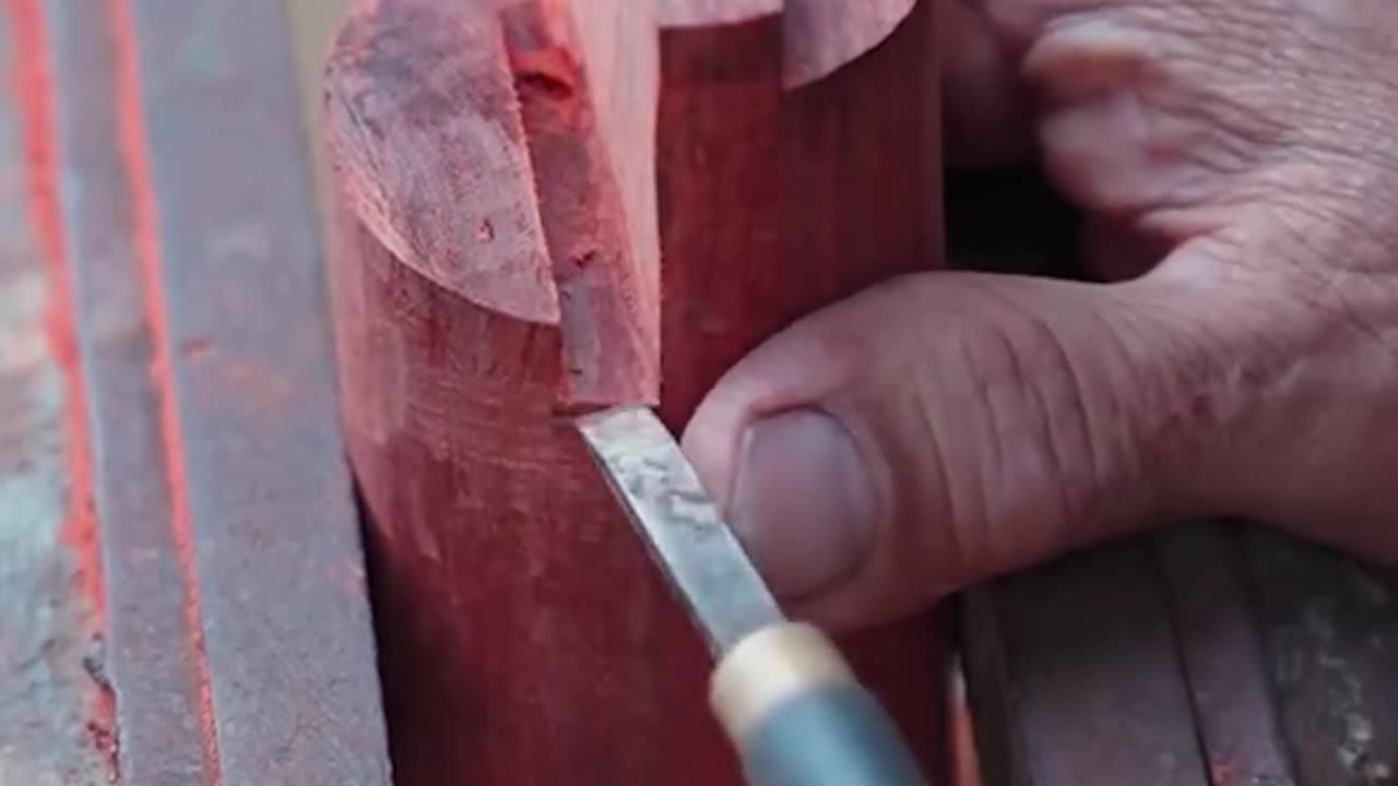 Watch as a professional fixes a broken wooden tool!.hd