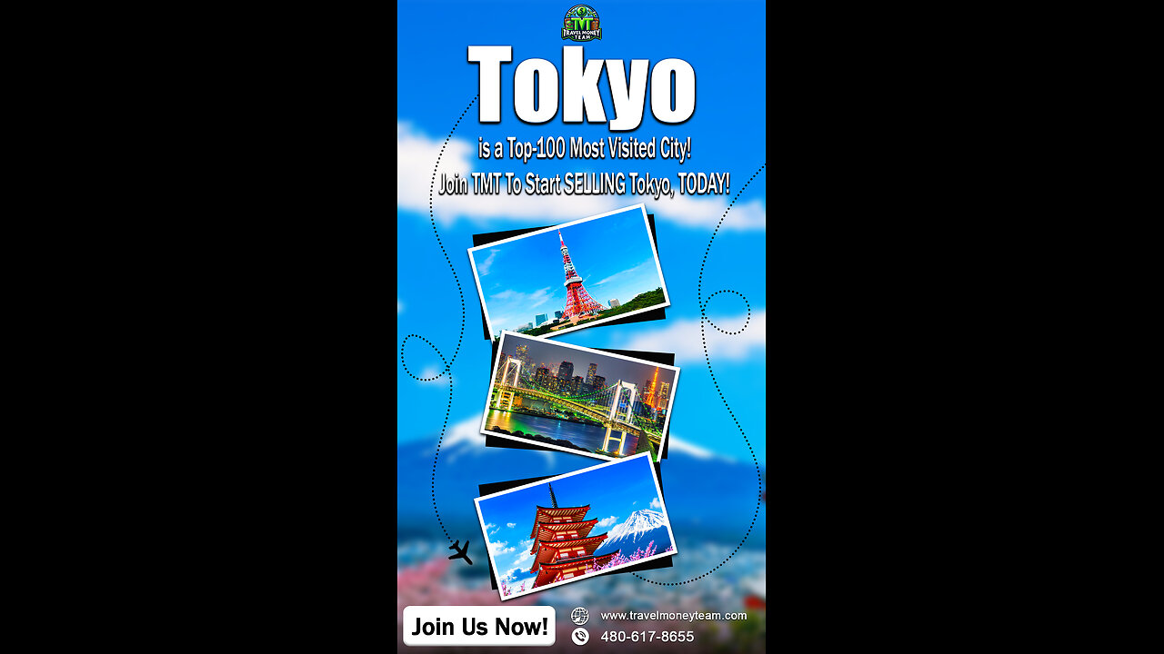 Tokyo is a top 100 most visited city! Join TMT to start selling Tokyo, today!