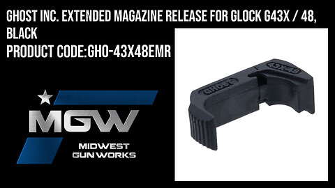 Ghost Inc. Extended Magazine Release for Glock G43X / 48, Black - GHO-43X48EMR