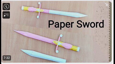 Origami paper sword