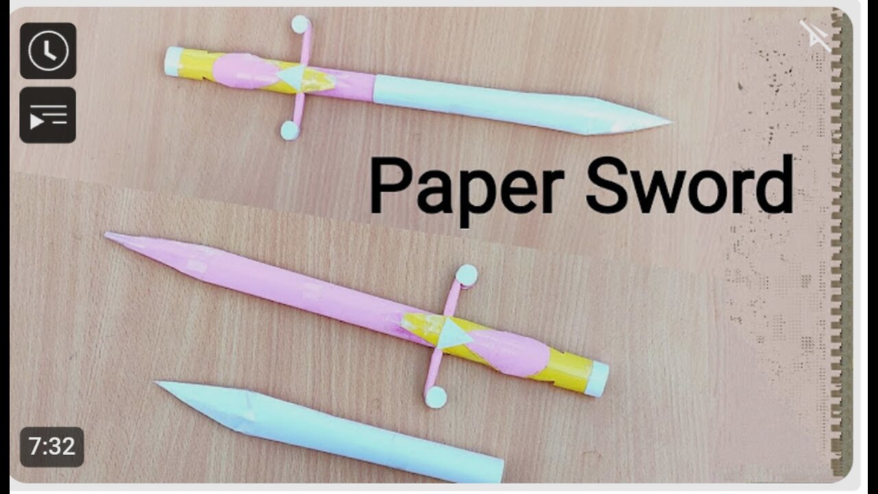 Origami paper sword