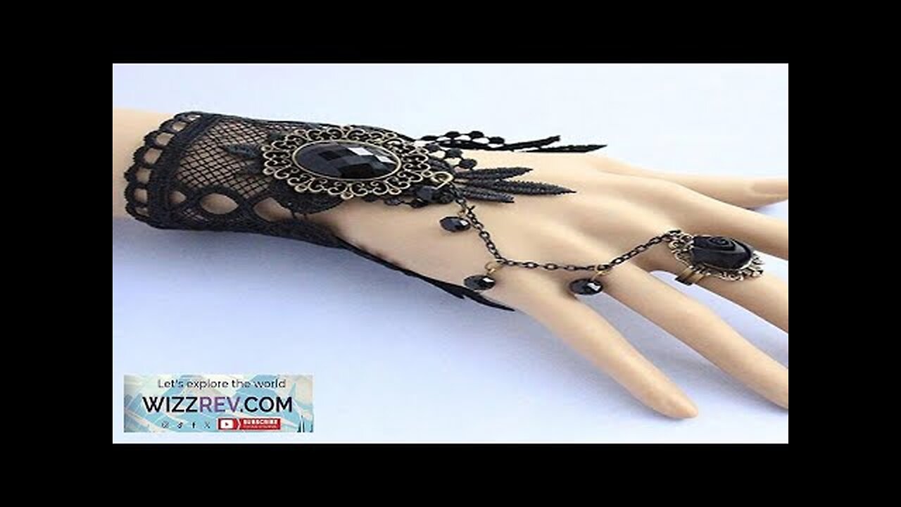 1PC Fashion Women Bangle Black Rose Lace Flower Drop Bracelet Lolita Gothic Review