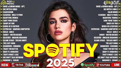 Dua Lipa, Adele, Maroon 5, Rihanna, The Weeknd - Pop music 2025*ROAD 100 SUBS*