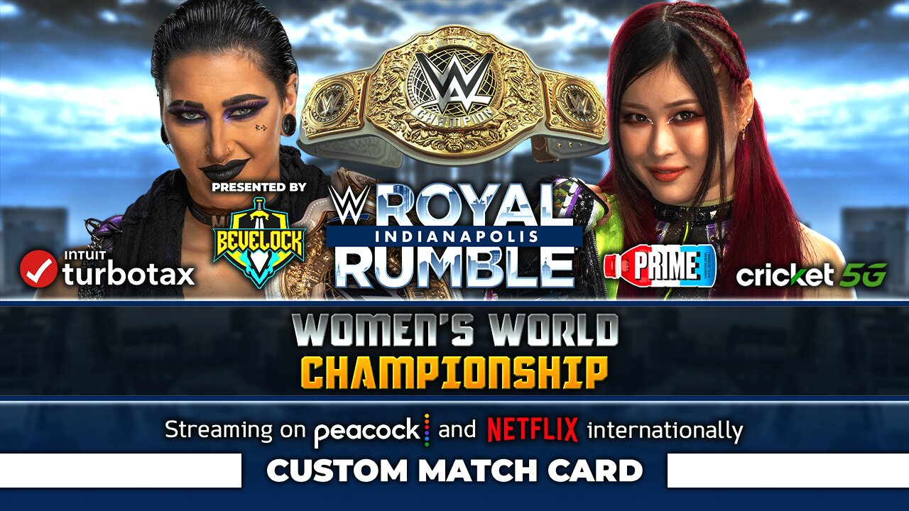 Royal Rumble 2025: Rhea Ripley vs. Iyo Sky - Custom Match Card