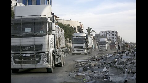 Hundreds of aid trucks enter Gaza after ceasefire